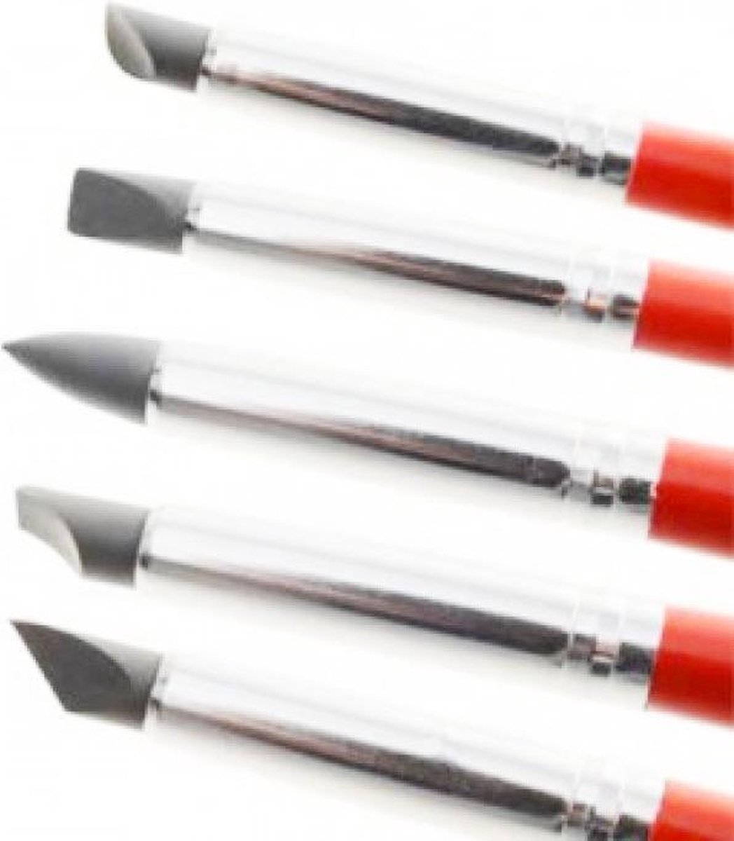   Modelling Brushes | Vormgevers | Hobby & Craft Shapers | Siliconen Tip Penselen | no. 2 set van 5